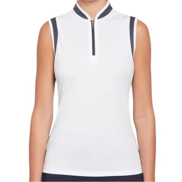 Callaway Tops - CALLAWAY Sleeveless Opti-Dri Tank 1/4 Zip UPF Sport Active Golf Tennis NWT XL